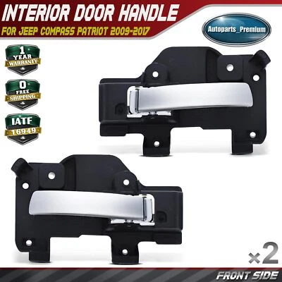 2pcs Front Side Chrome Interior Door Handle for Jeep Compass Patriot 2009-2017 - Image 1 of 4