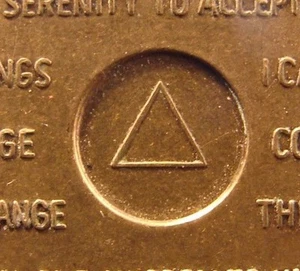 Alcoholics Anonymous 20 Year AA Symbol Bronze Medallion Chip Coin Token - Picture 1 of 6