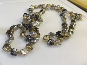 Vintage Necklace Stones Natural Coloured Gold and Silver - Picture 1 of 6