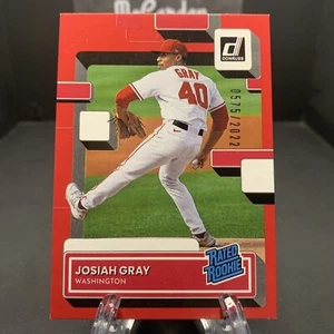 2022 Donruss Red Parallel /2022 #42 Josiah Gray Rated Rookie Washington National - Picture 1 of 2