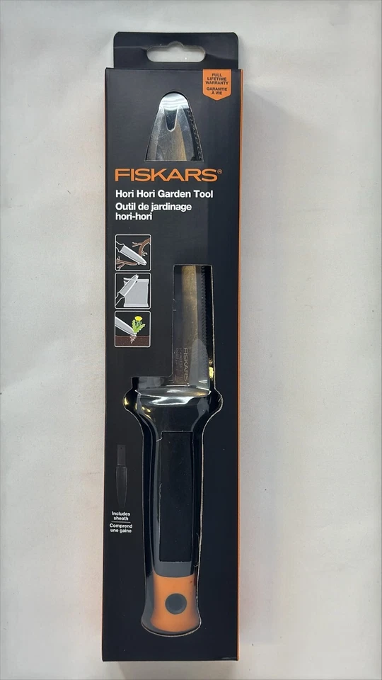 Fiskars 340130-1001 Garden Hori Knife with Sheath - Black