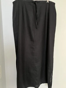 Women Black Linen A- Line Skirt-Ladies with Side Slits-SIZE 18. Easy Wear.Great - Picture 1 of 16