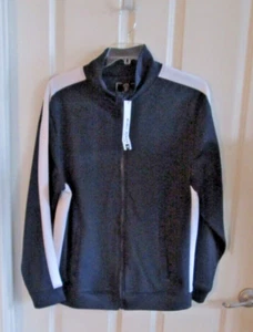 Rebel Minds XL Trainingsjacke mit durchgehendem Reißverschluss vorne für Herren - weiß/schwarz neu mit Etikett - Bild 1 von 6