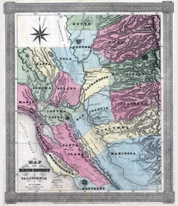 1851 Map of the Mining District of California - Picture 1 of 3