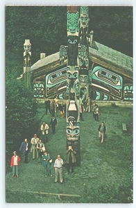 Postal Tótem Bight Casa Comunitaria Tótem Park Ketchikan Alaska - Imagen 1 de 3