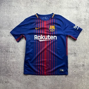 BARCELONA 2017 2018 HOME FOOTBALL SHIRT SOCCER JERSEY NIKE 847255-456 sz M MEN - Picture 1 of 12