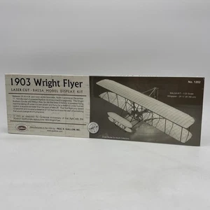 Guillow’s 1903 Wright Flyer Balsa Wood Display Model Kit 1202 1/20 Scale Sealed - Picture 1 of 4