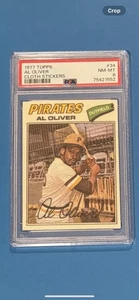 1977 Topps Cloth Al Oliver #34 PSA 8 - Picture 1 of 2