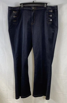 Lane Bryant Venezia NWT Dark Wash Sailor High Rise Trouser Jeans Womens 24 - Image 1 of 4