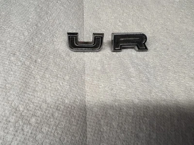 MOPAR 1964 PLYMOUTH FURY QUARTER  PANEL "U & R" LETTERS EMBLEM B-BODY - Image 1 of 2