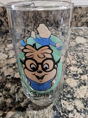 1985 ВИНТАЖНЫЙ ALVIN AND THE CHIPMUNKS КОЛЛЕКЦИОННОЕ СТЕКЛО - SIMON - Изображение 1 из 3