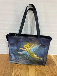 Disney Tinker Bell Flying Vinyl Sequined Purse Handbag Tote Carry Along - Picture 1 of 14