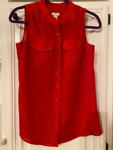 CAMICIA SMANICATA J CREW ROSSA CON TASCHE FRONTALI DONNA 0 - Foto 1 di 4