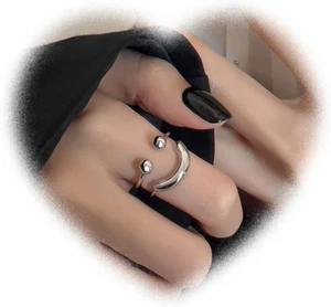 Bohemian Style Smile Ring Silber Smile Knuckle Ring Layered Open Finger Retro St - Bild 1 von 7