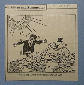 Old Display Tageblatt Coburg 12.03.71 Political Satire Politics Economy Wolf - Picture 1 of 2