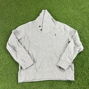 Polo Ralph Lauren Pullover Grau Hoodie Logo Langarm Herren Damen Elegant Größe M - Bild 1 von 9