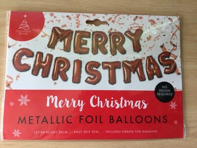 Metallic Foil Balloons Merry Christmas Red - Image 1 of 2
