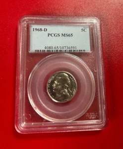 1968 D US 5 CENTS PCGS MS 65 - Picture 1 of 2