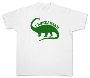 VEGETARIAN DINOSAUR T-SHIRT – Plant-eaters Brontosaurus Bronto Vegan - Picture 1 of 1