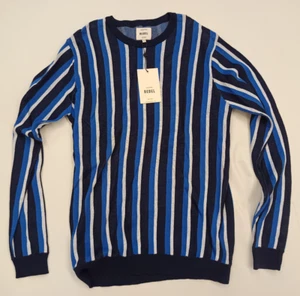 * Suéter sueco REBEL cool talla L NUEVO azul a rayas - Imagen 1 de 4