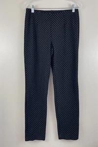 Pantalones J Jill Ponte negros lunares pierna delgada ropa de trabajo confort para mujer pequeños - Imagen 1 de 6