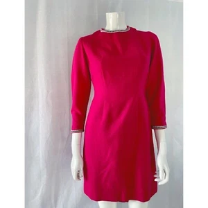 Rosa Wollkleid, Finnisches 60er/70er Jahre Vintage Etuikleid, Retro Partyklei... - Bild 1 von 10