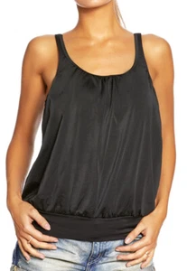 Z-30844-G-SW/OT) TANKINI DONNA OVERSIZE TOP NERO NUOVO TG. 44 - Foto 1 di 3