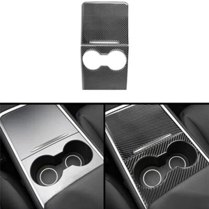 Center Cup Holder Storage Box Panel Carbon Fiber Trim For 17-22 Tesla Model Y 3 - Bild 1 von 12