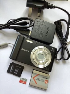 Sony Cybershot DSC-W800 schwarz 20MP Digitalkamera Sony Objektiv TOP + funktionsfähig - Bild 1 von 7