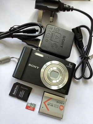 SONY CYBERSHOT DSC-W800 Black 20MP Digital Camera Sony Lens Excellent+ Working - Image 1 of 4