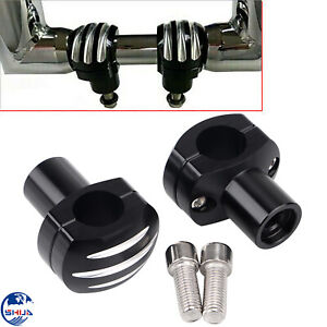Black 1'' Inch Handlebar Risers Clamp For Harley Fatboy Dyna Sportster Touring