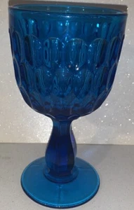 Schöne Fenton Wasserkelch Gläser blau Daumenabdruck glänzend 1962-1980 Vintage - Bild 1 von 6