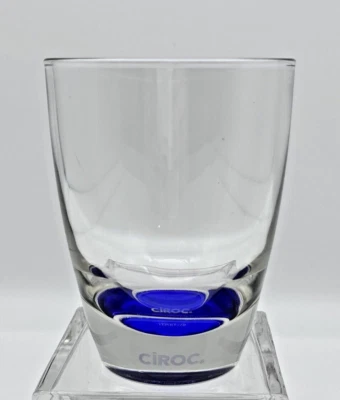 CiROC Vodka Glass Blue Weighted Base Old Fashion Tumbler 9oz Italy SINGLE - Image 1 of 4