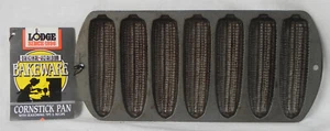 Lodge Cast Iron "Cornstick Pan" 27C2, 7 Molds, Heirloom Bakeware + Card, Exc. - Picture 1 of 11