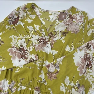 Umgee Mustard Floral Print V-neck Romper Size Large - Picture 1 of 7