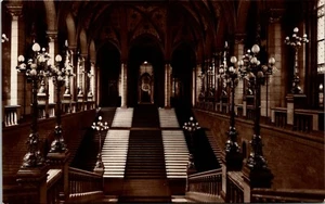 Parliament Staircase Budapest Hungary RPPC - Picture 1 of 2