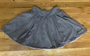Matilda Jane MJC Hello Lovely Lots of Dots Skirt Sz 10 Pull On Gray White - Picture 1 of 6
