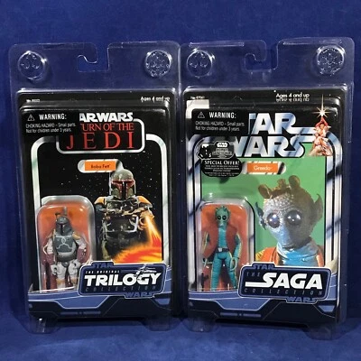 FIGURAS DE ACCIÓN BOBA FETT & GREEDO - 2 CAZARRECOMPENSAS SAGA Star Wars Trilogía OTC Foto 1 de 4