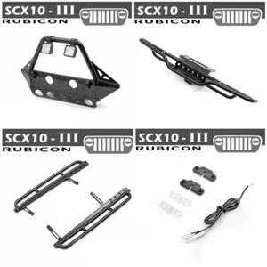Delantero delantero de metal + parachoques trasero + pedal lateral + luz de cubierta de rueda para axial AXI03007 SCX10 III - Imagen 1 de 14