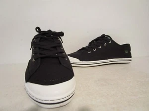 Simple Womens Satire Canvas Casual Low Fashion Lace Sneaker Black Sizes 6 or 6.5 - Picture 1 of 4