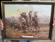 ORIGINAL 1908 C. M. RUSSELL WHEN BLACKFEET AND SIOUX MEET PRINT CHARLES  RUSSELL