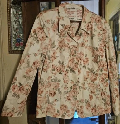 Chaqueta Blazer De Colección Basler Jeans Rosa Rosas Flores Talla 42 Nueva Foto 1 de 4