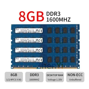 SKHynix 32GB 16GB 8GB DDR3L 1600MHz PC3L-12800U 1.35V Desktop Memory RAM LOT WU - Picture 1 of 16