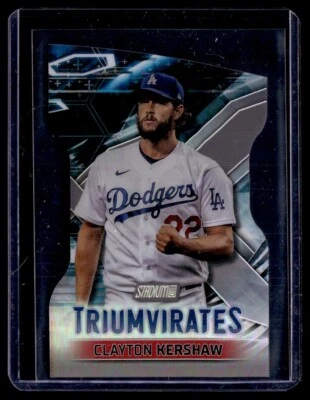 2022 Topps Stadium Club Triumvirates Clayton Kershaw Los Angeles Dodgers #T-24 - Image 1 of 2
