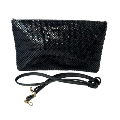 Bolso clutch vintage de lentejuelas negras Whiting and Davis noche Old Hollywood disfraces Foto 1 de 4