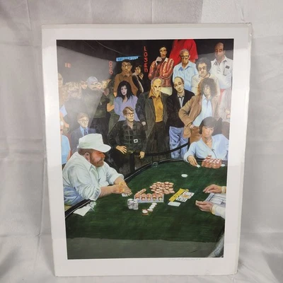 Última llamada vintage de H.O. Póster de póker Andersson litografía numerada firmada Foto 1 de 4