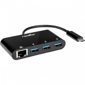 Rocstor Y10A262-B1 USB-C TO ETHERNET ADAPTER 3-PORT USB 3.0 HUB USB-C 60W PD - Afbeelding 1 van 1