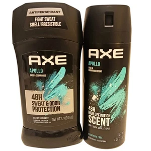 AXE Apollo Deodorant Body Spray 4oz & Stick Antiperspirant 2.7oz 48 Hour Fresh - Picture 1 of 12