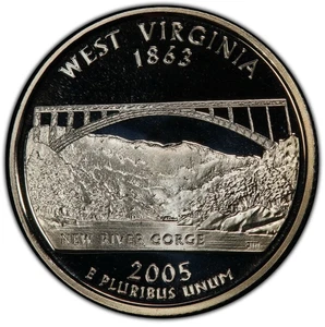 2005-S Clad Proof West Virginia Statehood Quarter 25C - Picture 1 of 2