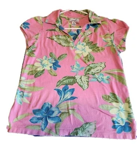 Caribbean Joe Women's Pink Floral Hawaiian Shirt Size S - Picture 1 of 4